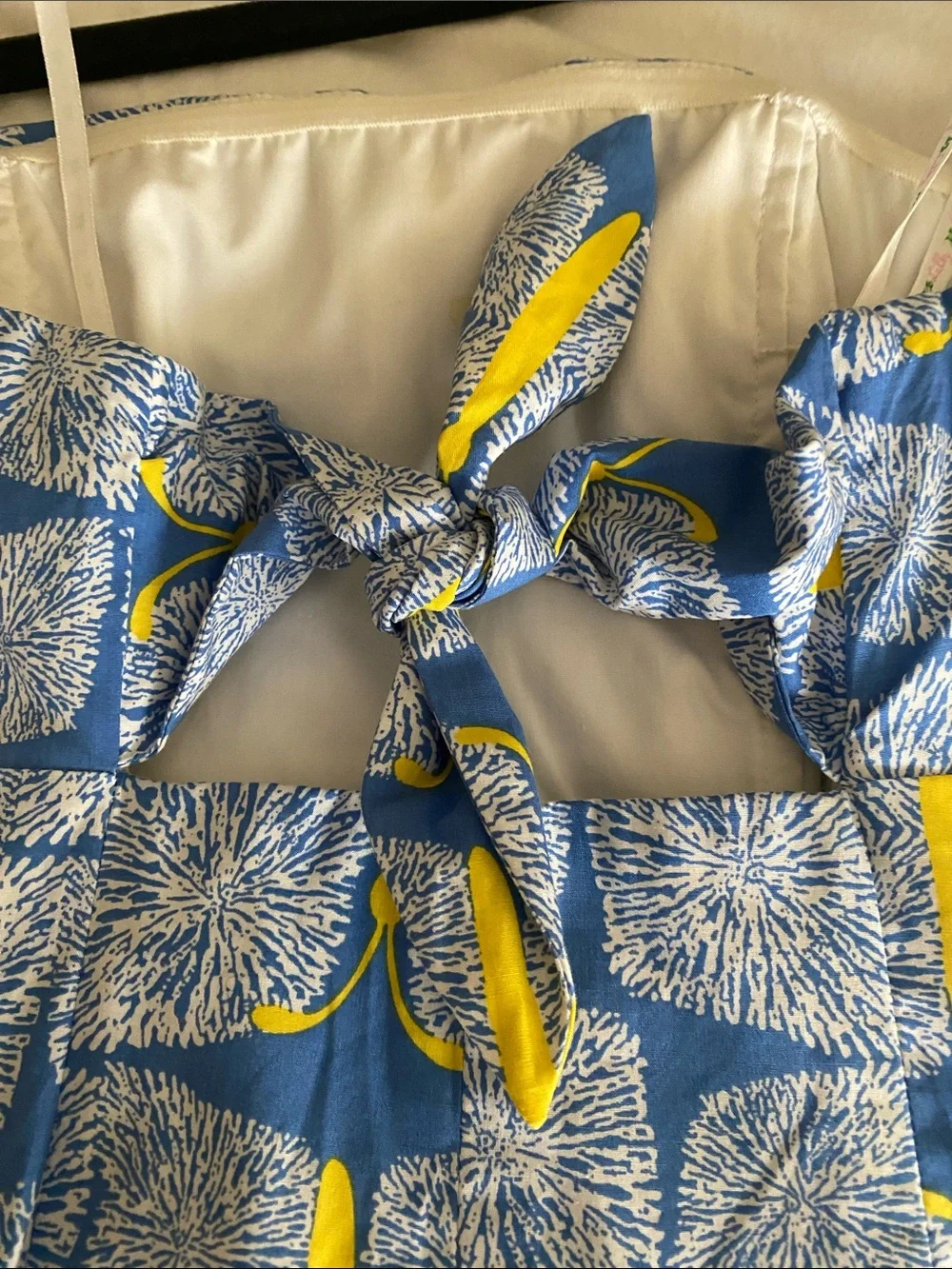 Lilly Pulitzer Blue and Yellow Strapless Summer Dress - Picture 4 of 7